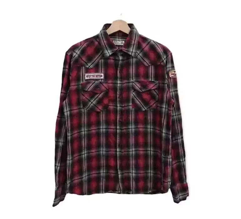 Flannel Japanese Brand Vache Plaid tartan Flannel Shirt 👕 Size US S / EU 44-46 / 1 - 1 Thumbnail