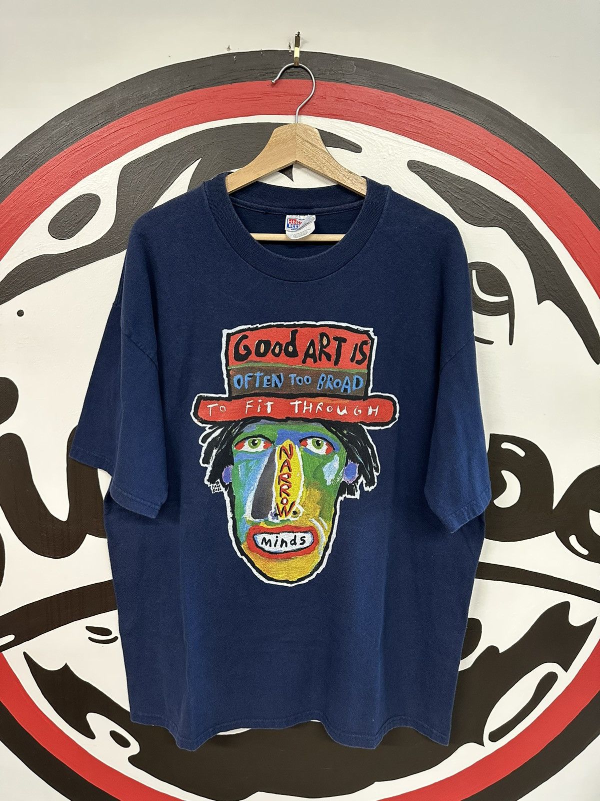 Vintage Vintage 90s Fred Babb Good Art Is Often Too Broad Shirt Size US XL / EU 56 / 4 - 1 Thumbnail