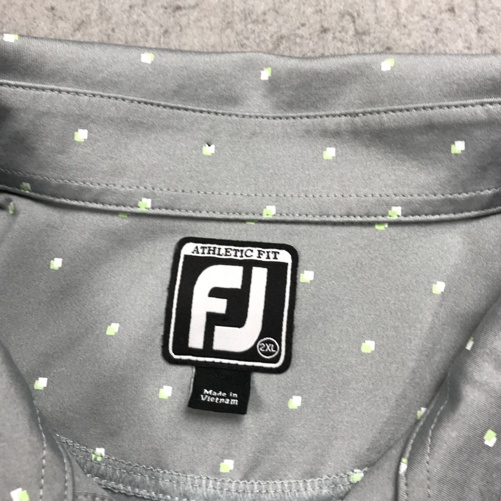 Footjoy FootJoy Polo Shirt Mens 2XL Gray Geometric Performance Golf Shirt Size US XXL / EU 58 / 5 - 5 Thumbnail