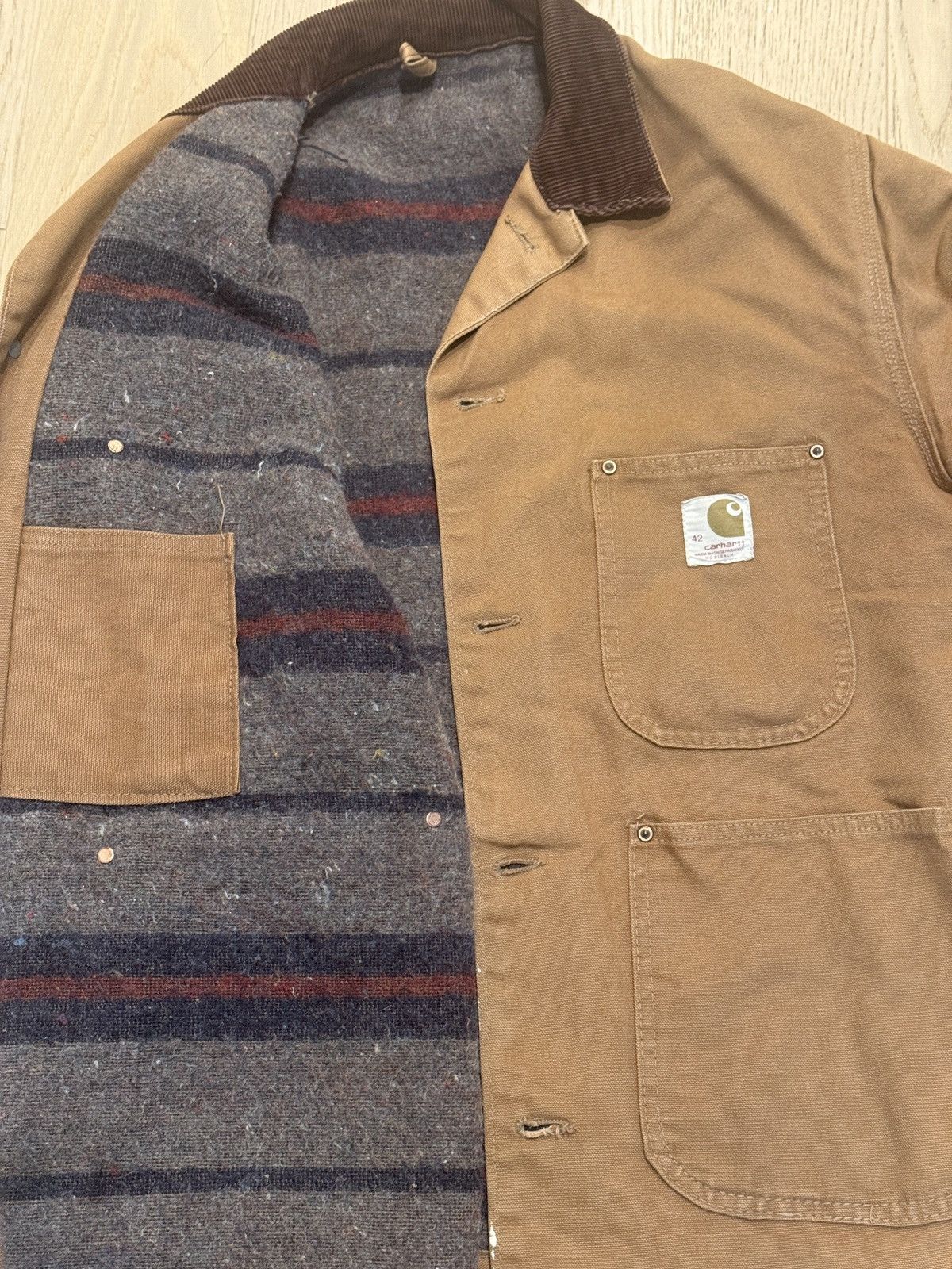 Carhartt 1970s Carhartt Michigan Chore Work Coat (Blanked Lined) Size US L / EU 52-54 / 3 - 5 Thumbnail