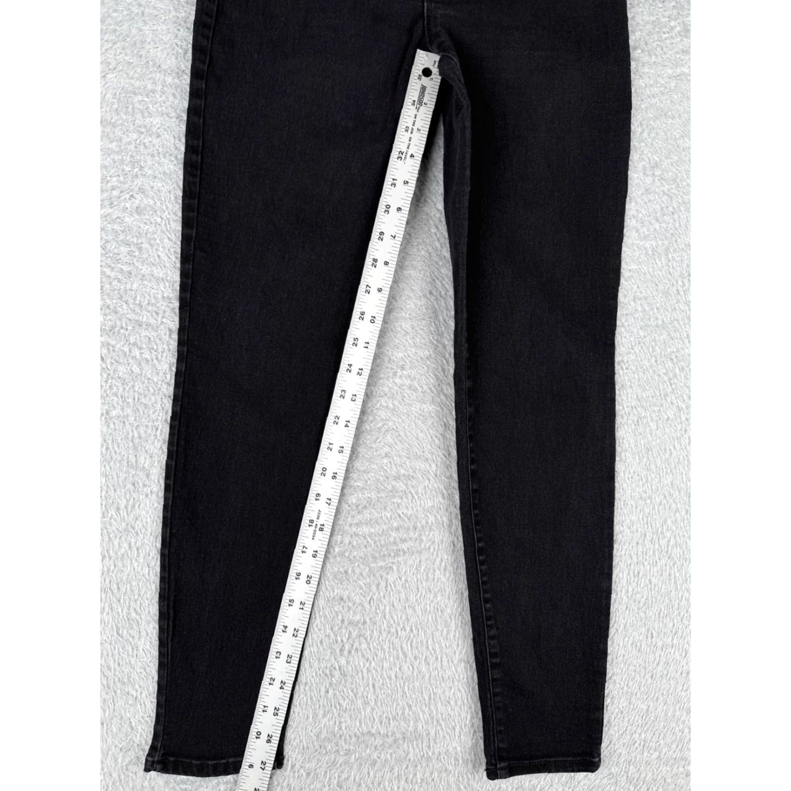 Vintage D. Jeans Women Jeans Black 8 Mid Rise Skinny Denim 28x27 5-Pocket Rhinestone Distressed Cotton Regular Size 30" / US 8 / IT 44 - 7 Thumbnail