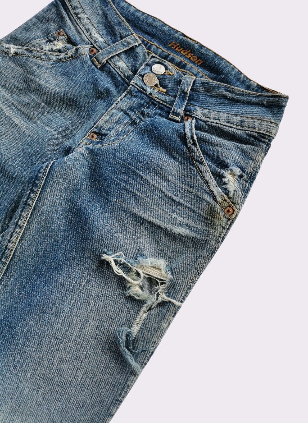 Hudson THRASHED Hudson Usa Womens Bootcuts Jeans Size 24" / US 00 / IT 34 - 7 Thumbnail