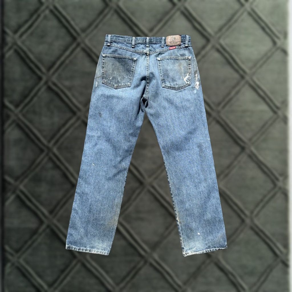 Wrangler VINTAGE Wrangler Jeans 90s Distressed Light Wash Blue 34x32 Men Straight Size 34 32 Size US 34 / EU 50 - 1 Thumbnail