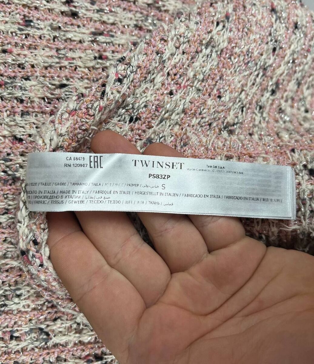 Designer × TWINSET TWINSET Jacquard Multicolor Coat Size S Made In Italy Size S / US 4 / IT 40 - 10 Thumbnail