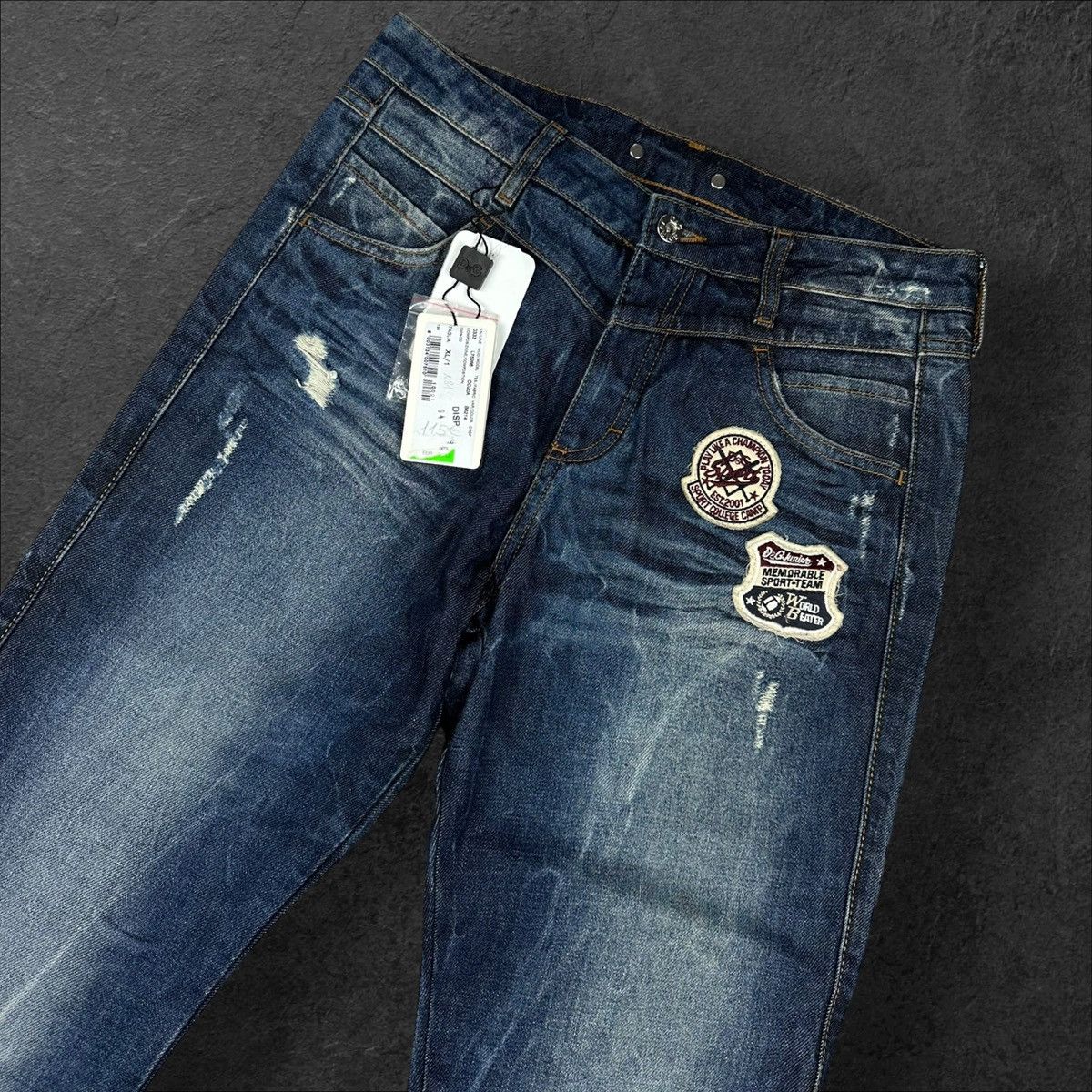 Dolce & Gabbana × Vintage Dolce Gabbana Junior Lighting Washed Distressed Jeans Denim Size US 29 - 3 Thumbnail