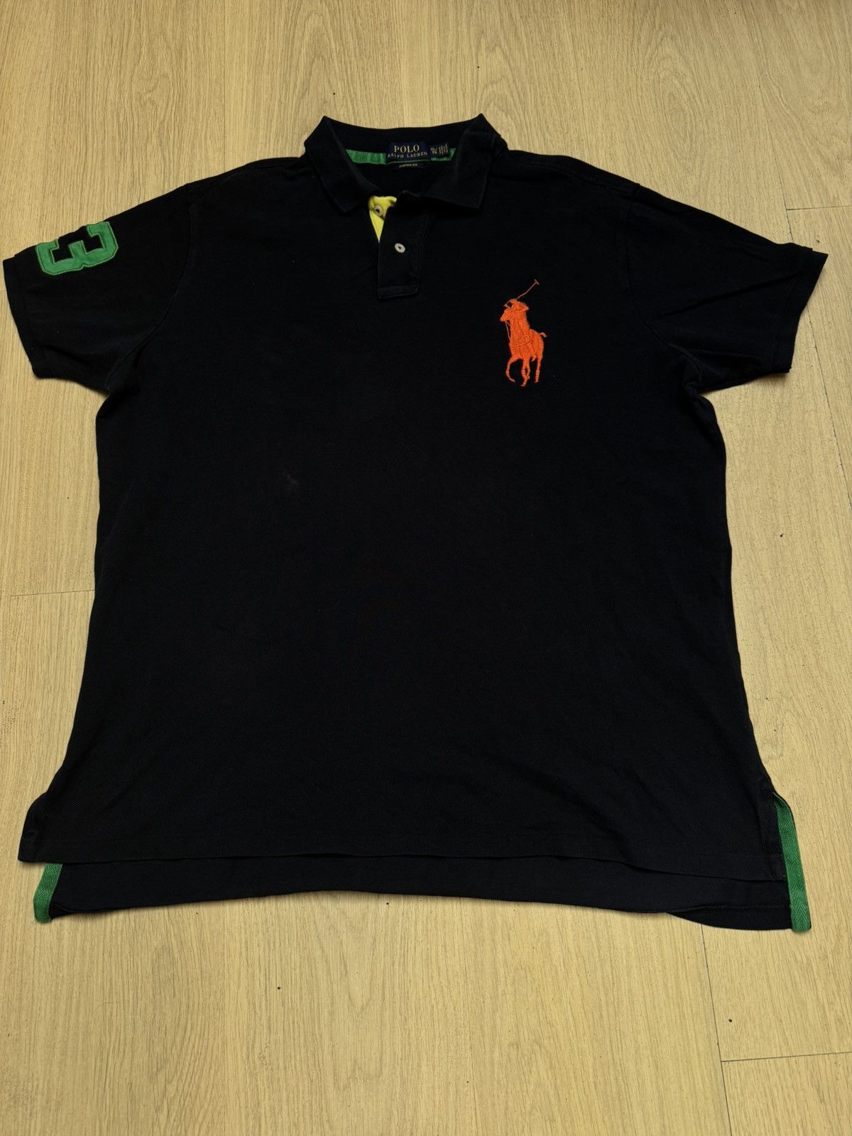 Polo Ralph Lauren ブラックポロシャツ NEW YORK y2k Classic Fit New York Mesh Polo Shirt
