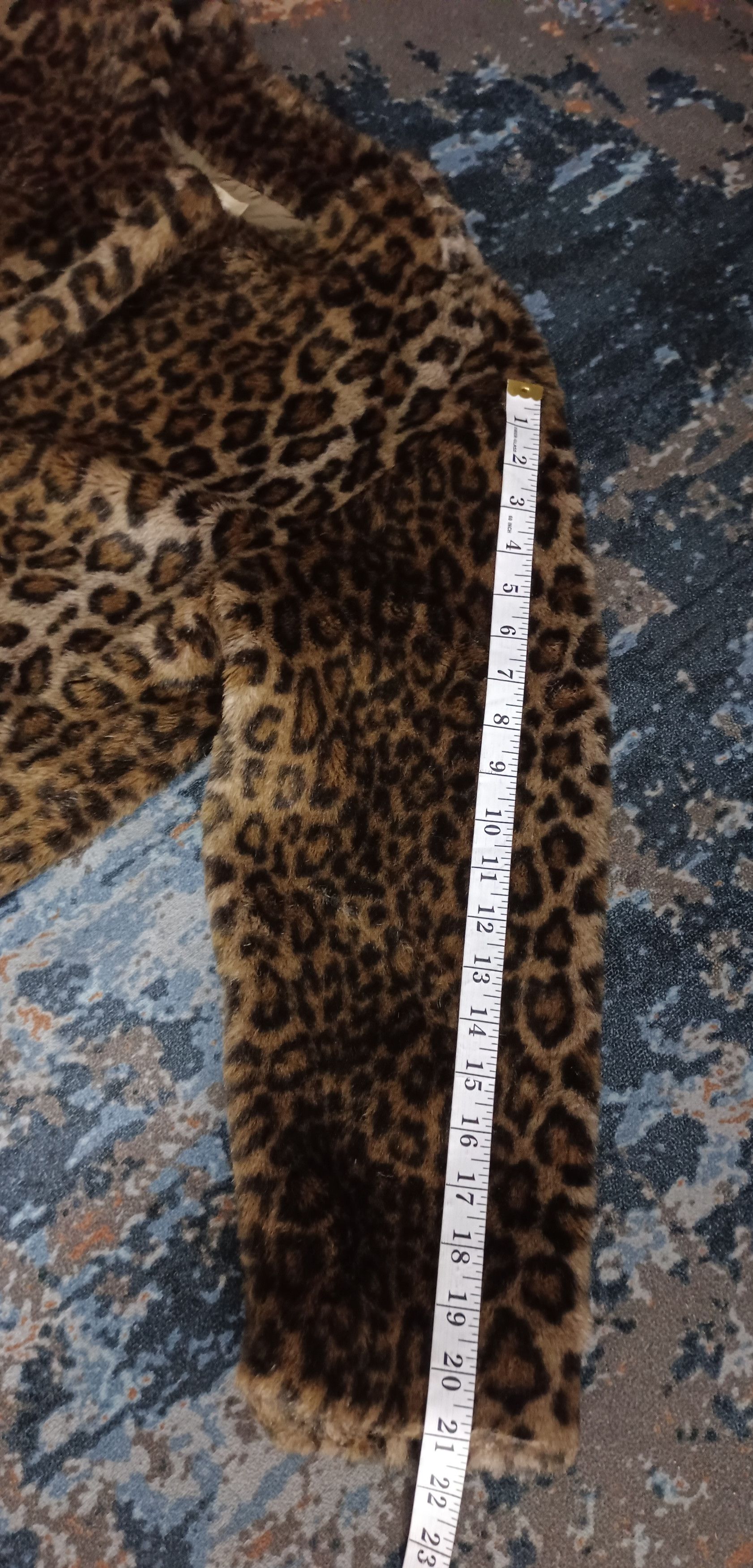 Japanese Brand Vintage🔥 Olive House Faux Fur Leopard Coat Size L / US 10 / IT 46 - 9 Thumbnail