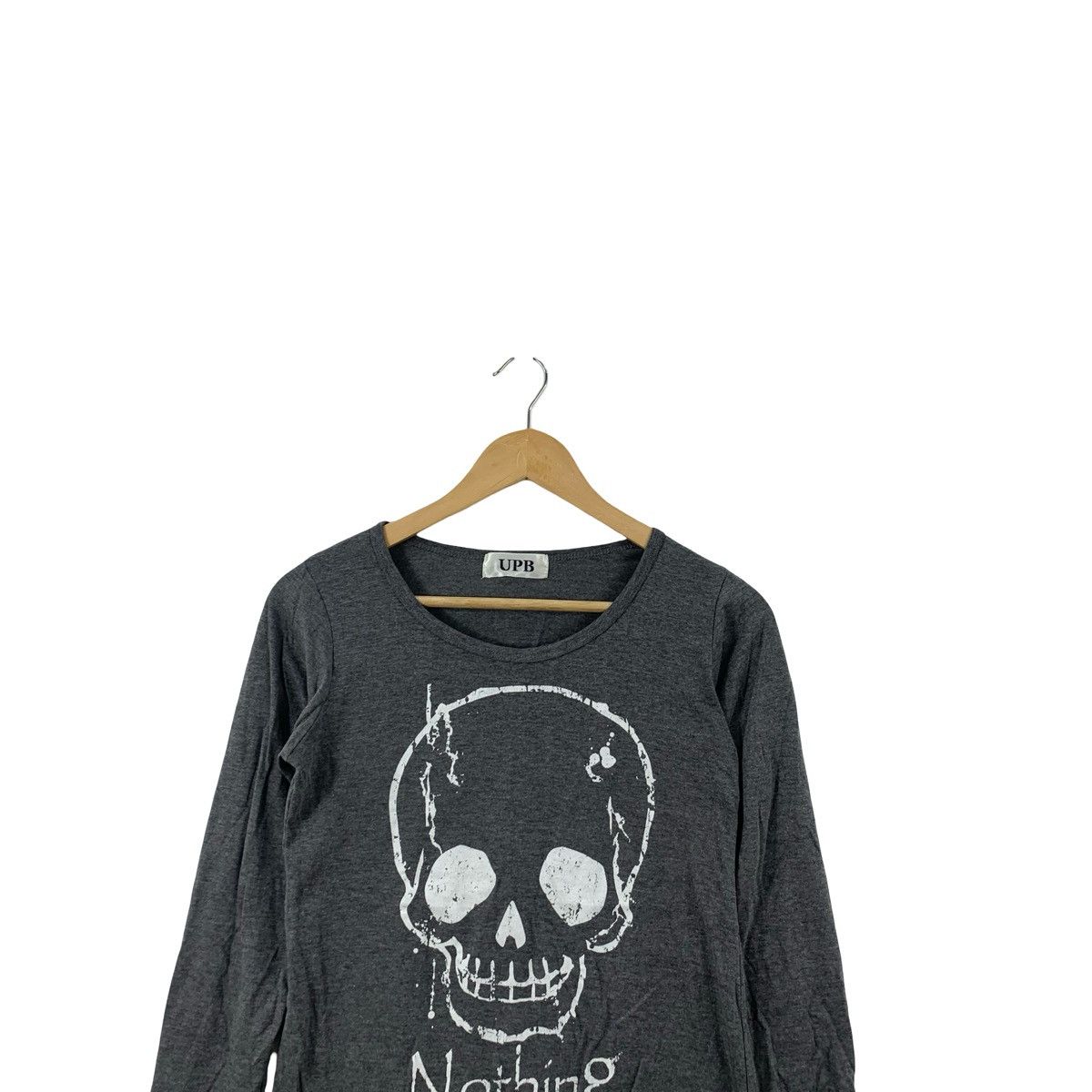 Other UPB SKULL Print Long Sleeve T-Shirt Distressed Gothic Punk Size US XS / EU 42 / 0 - 2 Thumbnail