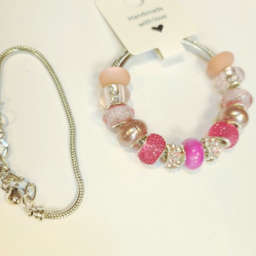 Handmade European Style Large Beaded Adjustable Snake Coil Bracelet 7 Size ONE SIZE - 3 Thumbnail