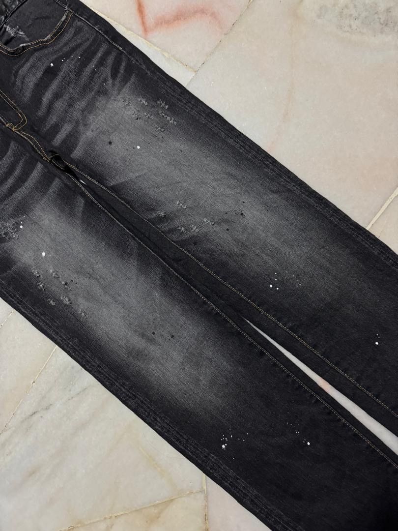 If Six Was Nine 💥SICK💥VINTAGE JAPANESE RAG JEANS INSANE MUDWASH BLACK DENIM Size US 31 - 7 Thumbnail