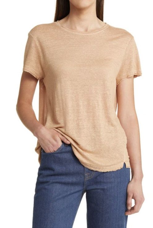 Frame Frame Organic Linen Easy True Tee Blush ( S ) Size S / US 4 / IT 40 - 1 Thumbnail