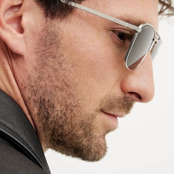 Gucci Gucci GG1881S 004 Sunglasses Silver Square Frame Size ONE SIZE - 2 Thumbnail