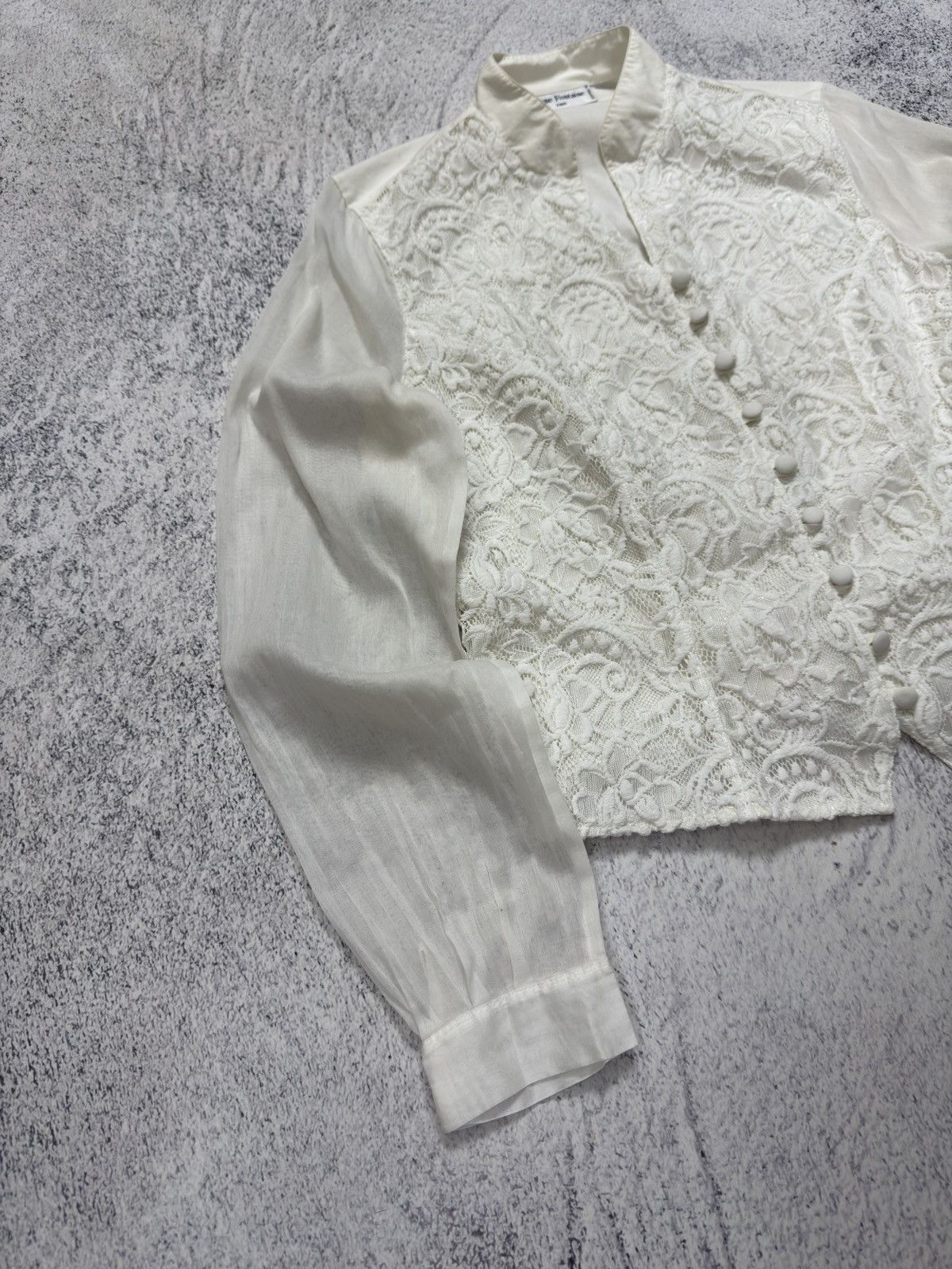ANNE FONTAINE Anne Fontaine Paris Lace Silk-Mix Blouse Made in France Size S / US 4 / IT 40 - 2 Thumbnail