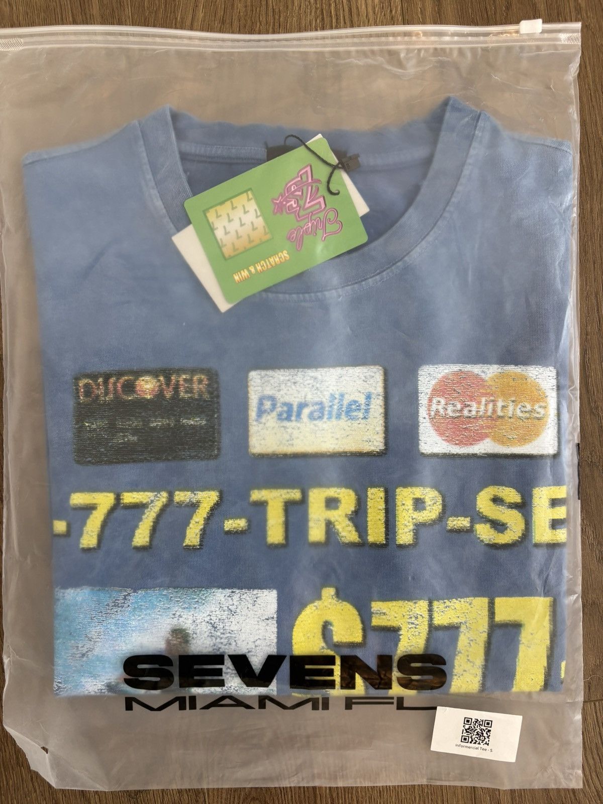 TRIPLE SEVENS Triple Sevens Men’s Small Blue Credit Card T-Shirt Size US S / EU 44-46 / 1 - 7 Thumbnail