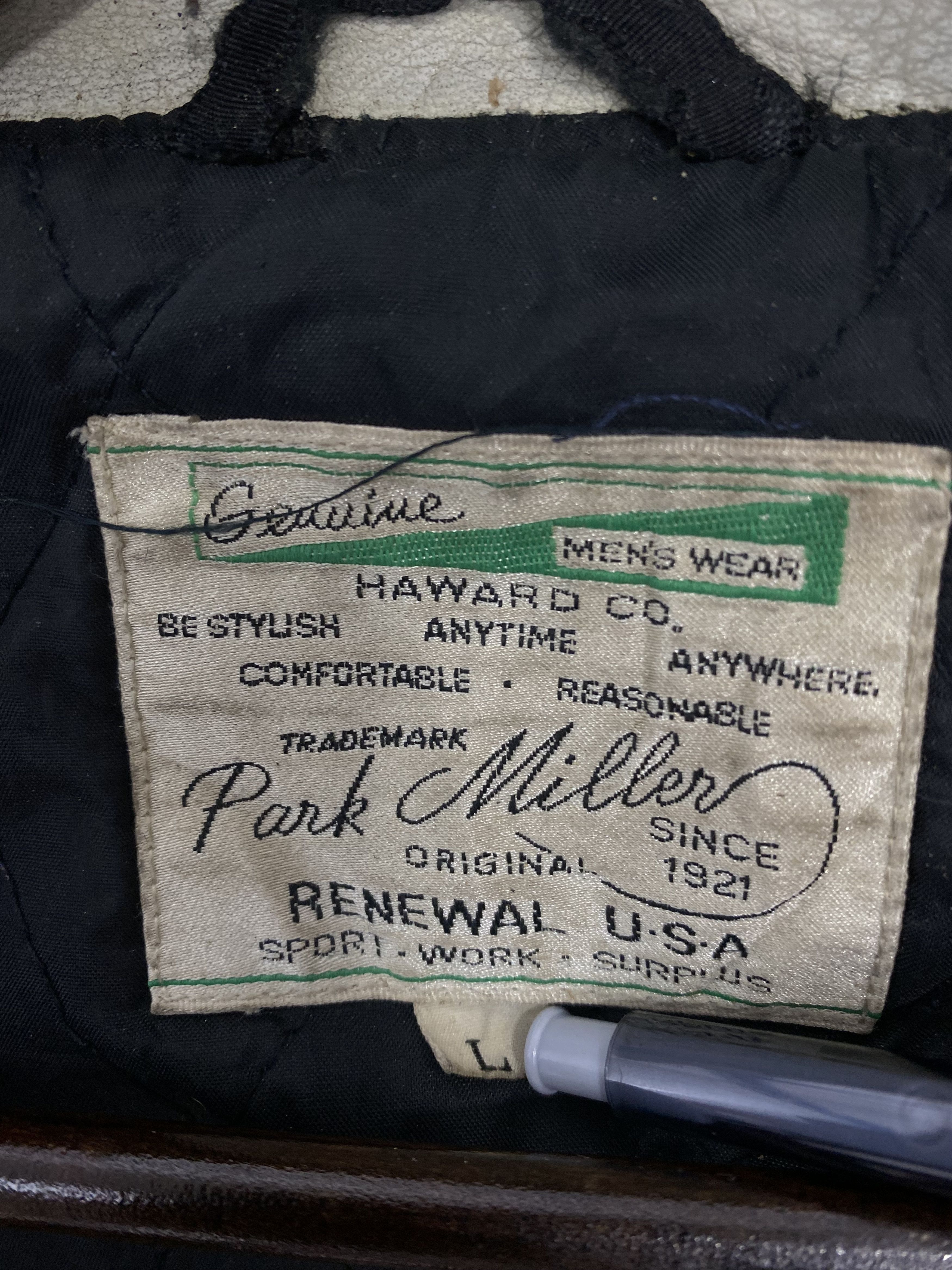 Japanese Brand Vintage Park Miller 90s Leather Sleeve Varsity Jacket DJ0214 Size US L / EU 52-54 / 3 - 11 Thumbnail