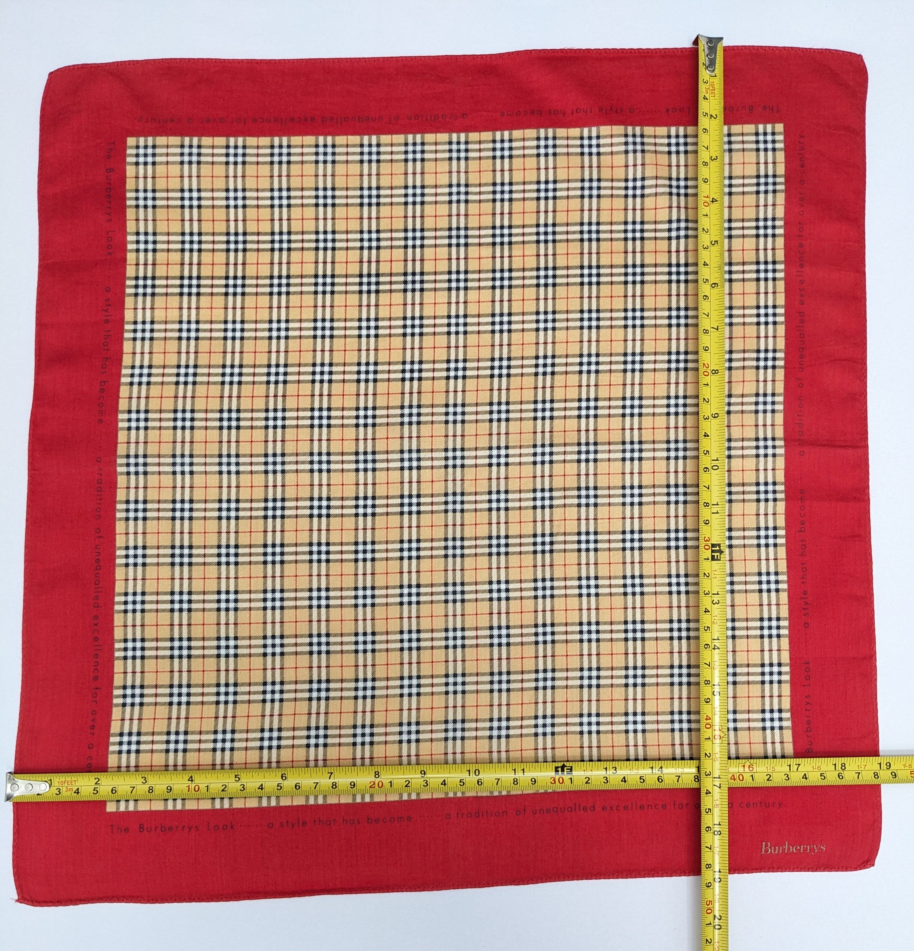 Burberry Vintage BURBERRYS Handkerchief Nova Check Red Border Size ONE SIZE - 4 Thumbnail