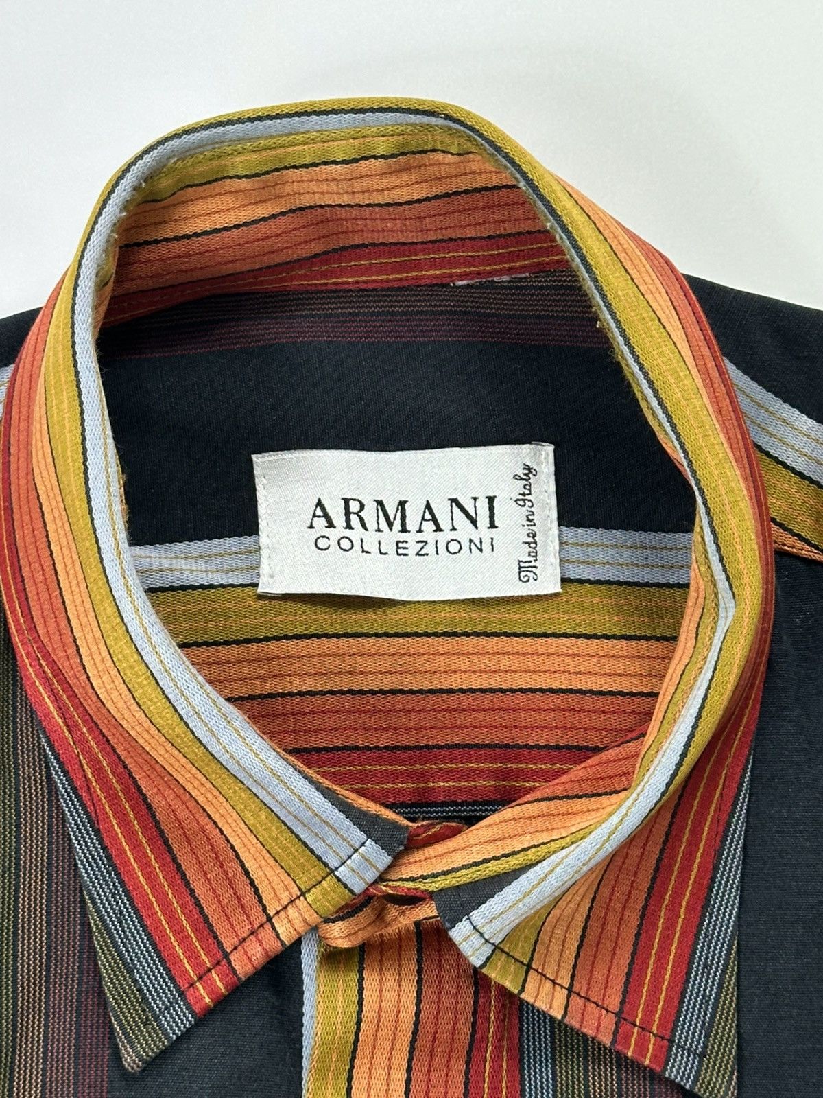 Armani Collezioni Armani Collezioni Stripped Luxury Dress Shirt Size US L / EU 52-54 / 3 - 7 Thumbnail