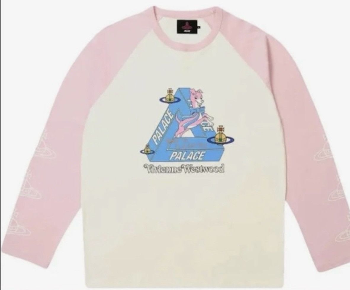 Palace × Vivienne Westwood Palace x Vivienne Westwood Raglan Long Sleeve Tee Pink Size US L / EU 52-54 / 3 - 1 Thumbnail