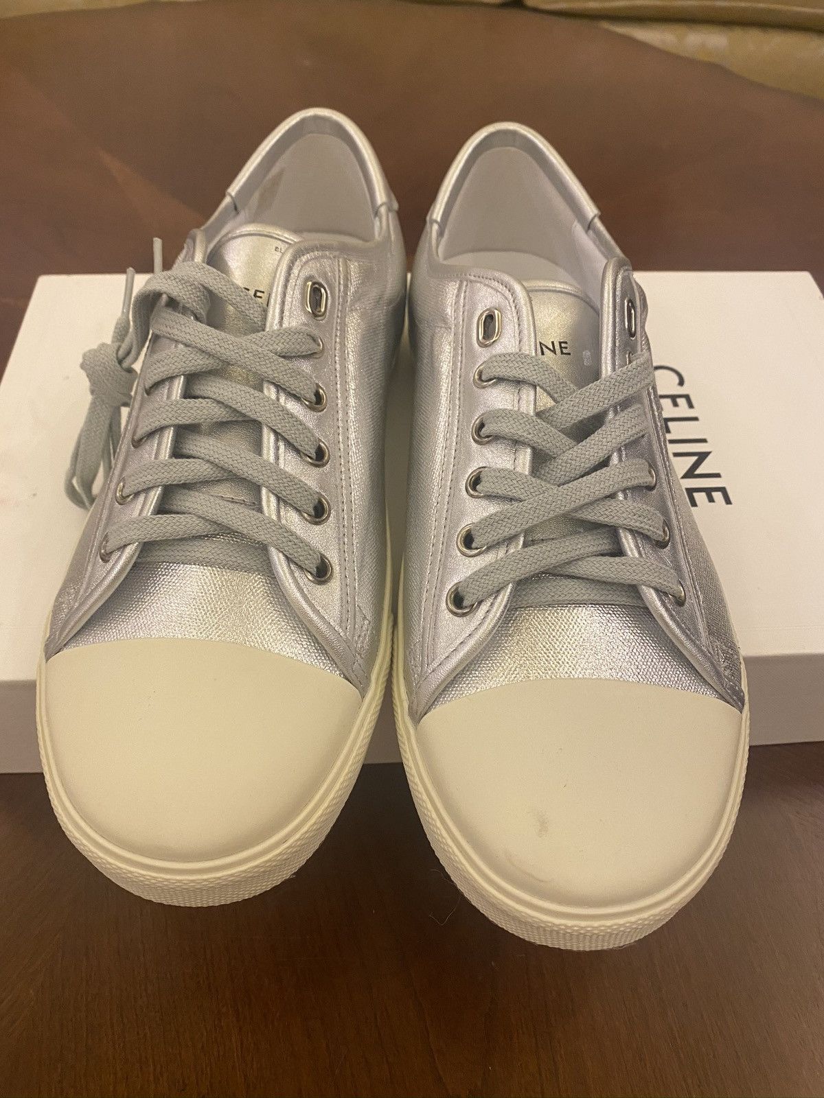 Celine × Hedi Slimane Silver low-top sneaker Size US 8 / EU 41 - 3 Thumbnail