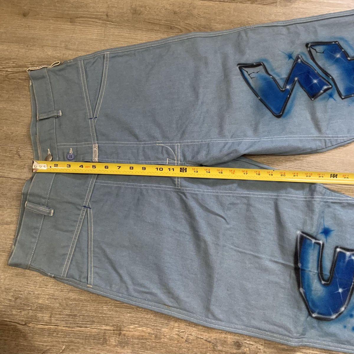 Marithe + Francois Girbaud “Chip Star” Girbaud Airbrush Jeans Size US 34 / EU 50 - 6 Thumbnail