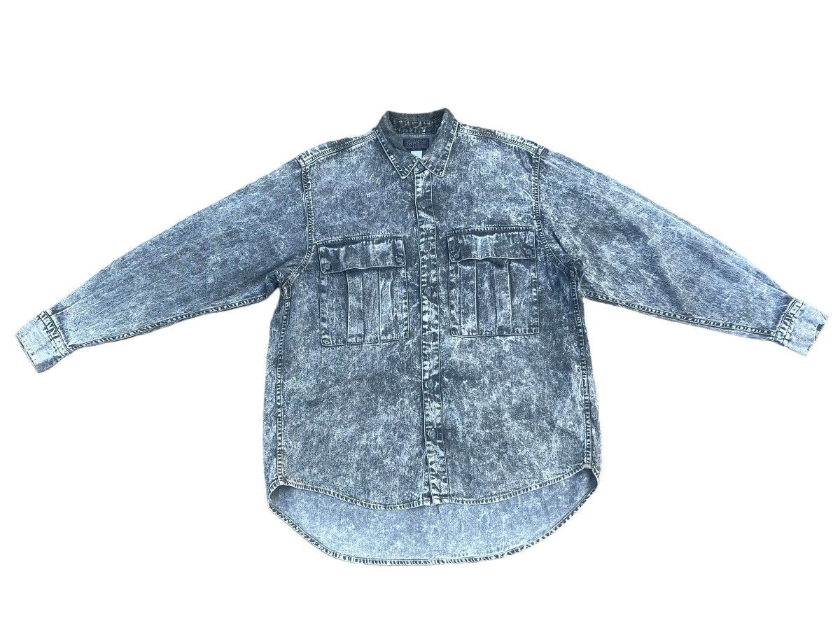 Edwin Vintage Edwin Japan Acid Washed Double Pocket Oversize Shirt Size US M / EU 48-50 / 2 - 1 Thumbnail