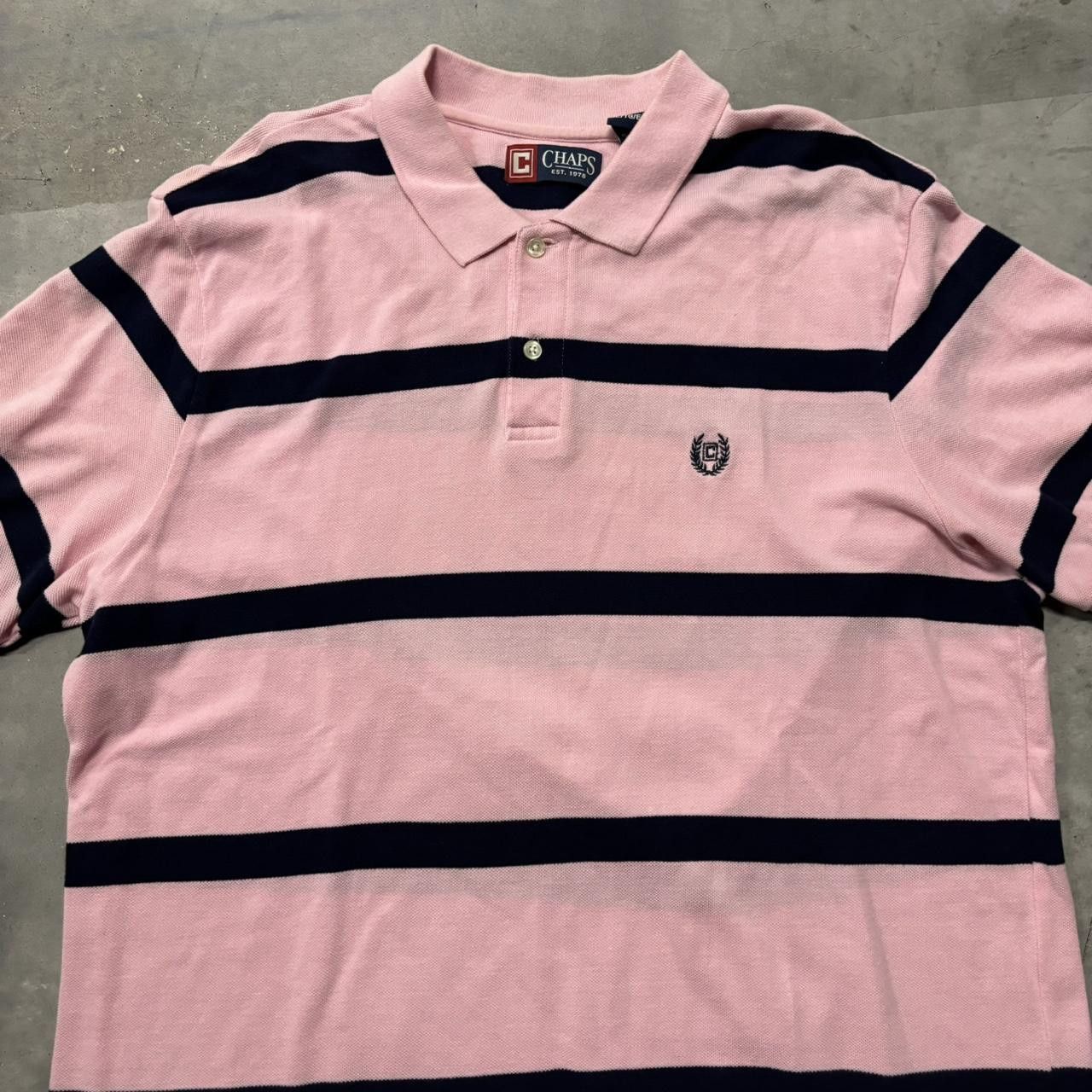 Japanese Brand × Vintage Crazy Vintage Y2K/2000s Pink Striped Skater Essential Polo Shirt! Size US XL / EU 56 / 4 - 2 Thumbnail
