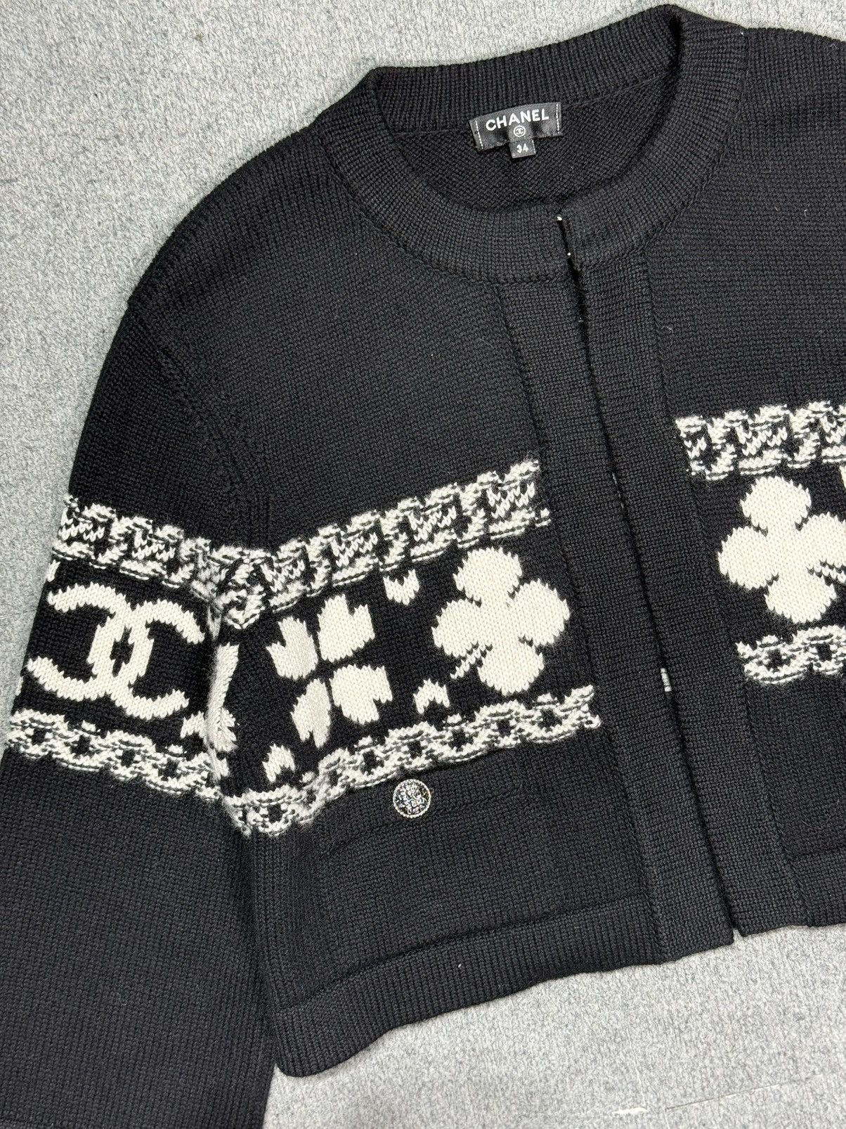 Chanel CHANEL Cashmere Blend Knit Jacket Ski Knit Size S / US 4 / IT 40 - 5 Thumbnail