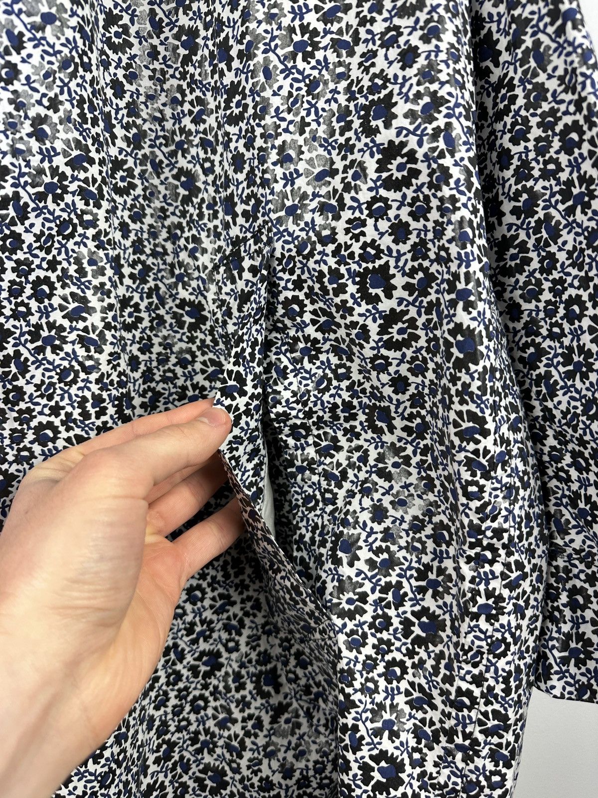 Jil Sander × Vintage Jil Sander Floral Print Trench Coat Jacket Size L / US 10 / IT 46 - 10 Thumbnail