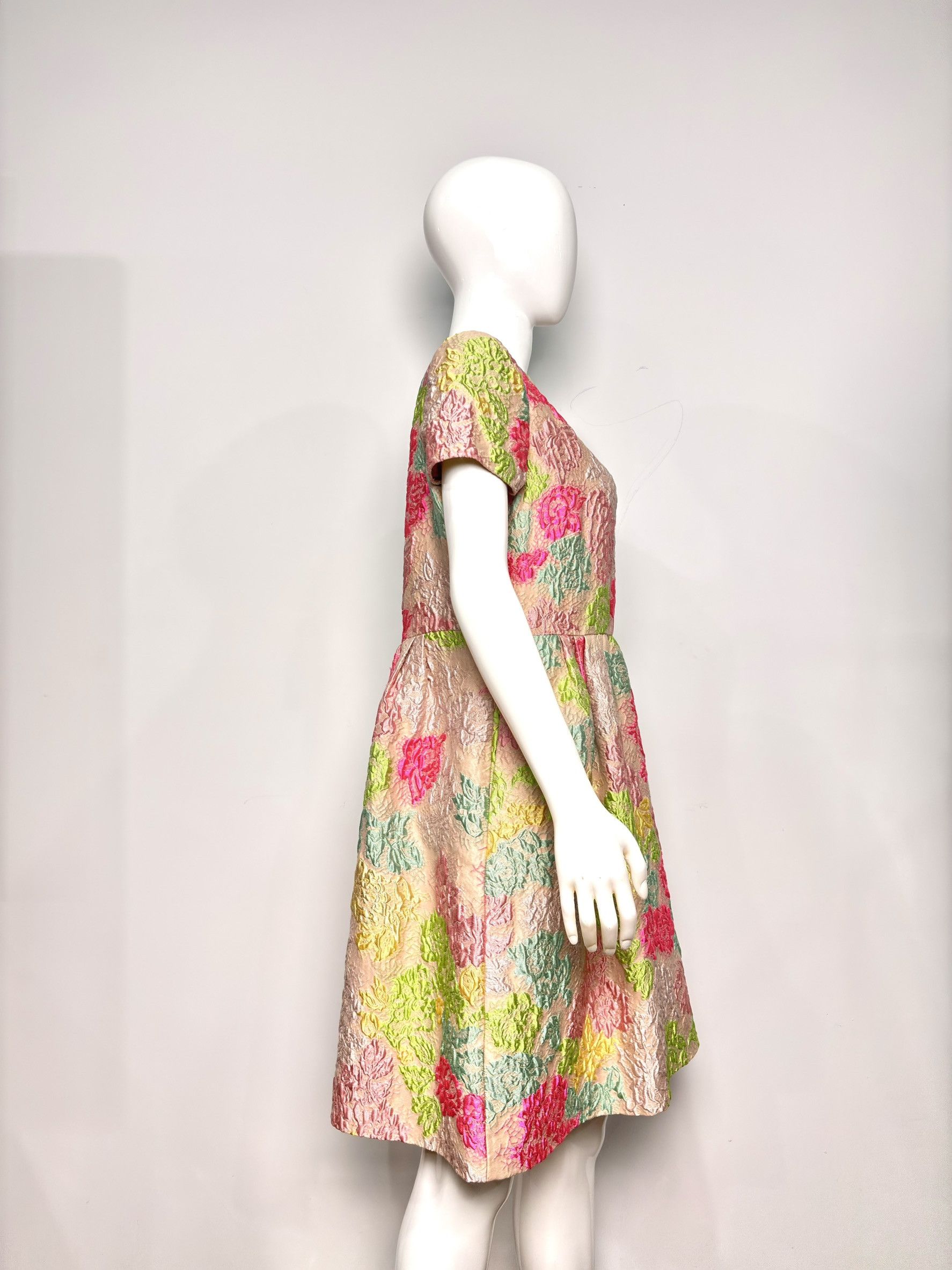 Valentino Valentino Floral Jacquard Silk Blend Dress Size L / US 10 / IT 46 - 3 Thumbnail