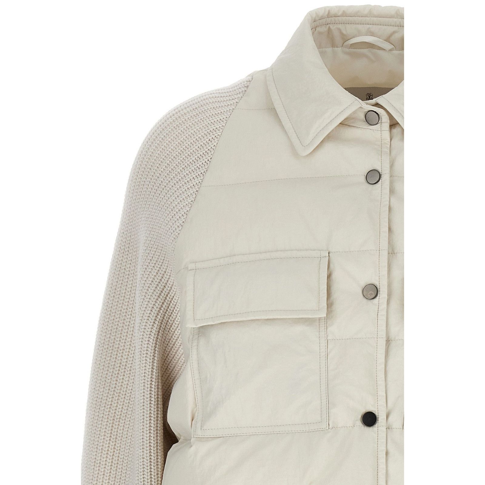 Brunello Cucinelli BRUNELLO CUCINELLI White Nylon Wool Down Jacket New & Authe Size M / US 6-8 / IT 42-44 - 3 Thumbnail