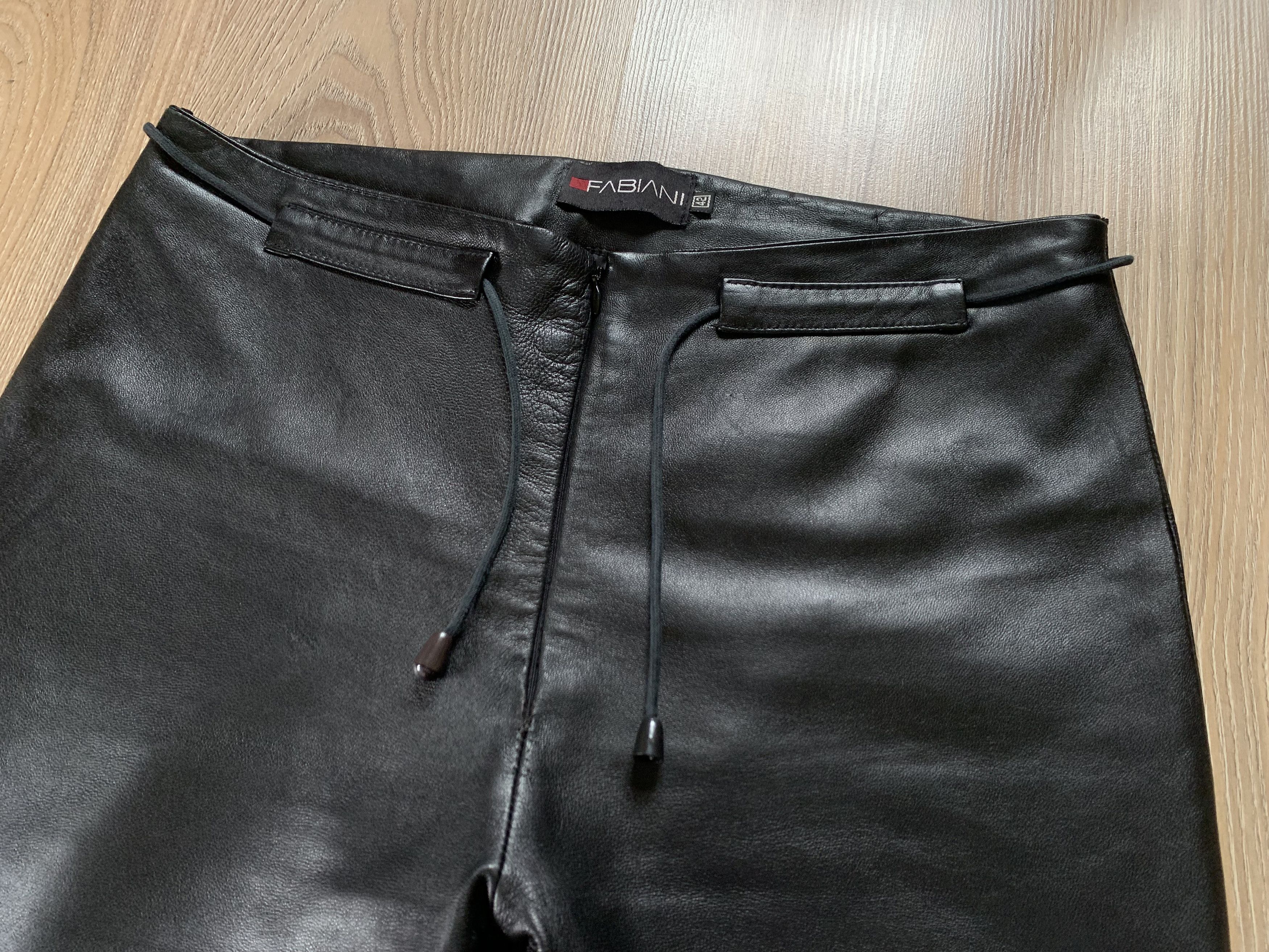 Leather Fabiani Women's Vintage Leather Bell Bottom Pants Size 26" / US 2 / IT 38 - 4 Thumbnail