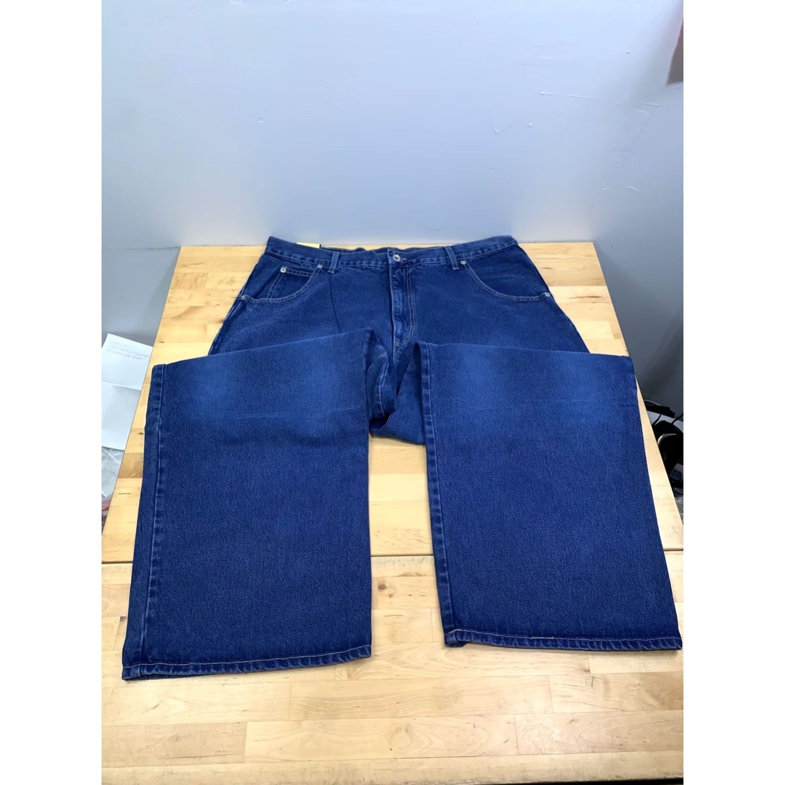 Vintage VINTAGE Solo Denim Jeans Men 40x31 Blue 90s Y2K Baggy Skate Hip Hop 13223 Jeans Mens 40 Regular Blue 5-Pocket Design Inseam 31 Baggy Straight Vintage Size US 40 / EU 56 - 4 Thumbnail