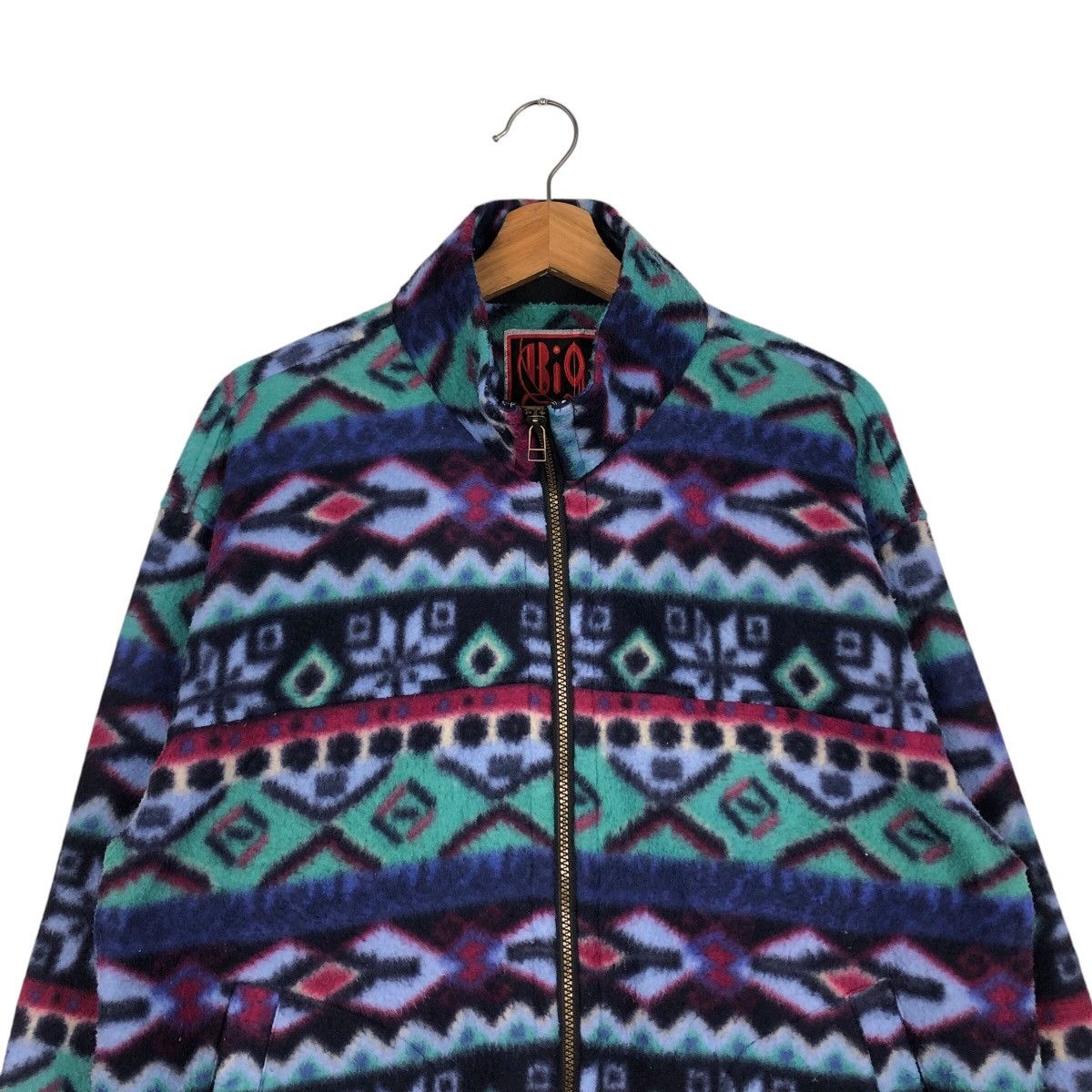 Japanese Brand 📌Vintage Navajo Fleece Half Zipper Jacket Big Field Size US L / EU 52-54 / 3 - 4 Thumbnail