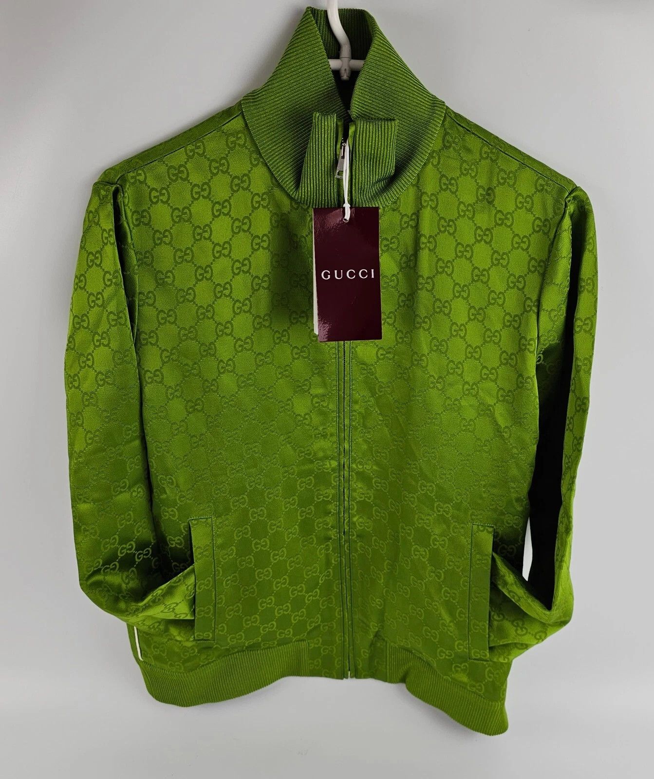 Gucci GUCCI Green GG Jacquard Zip Track Jacket New & Authentic Size M / US 6-8 / IT 42-44 - 4 Thumbnail
