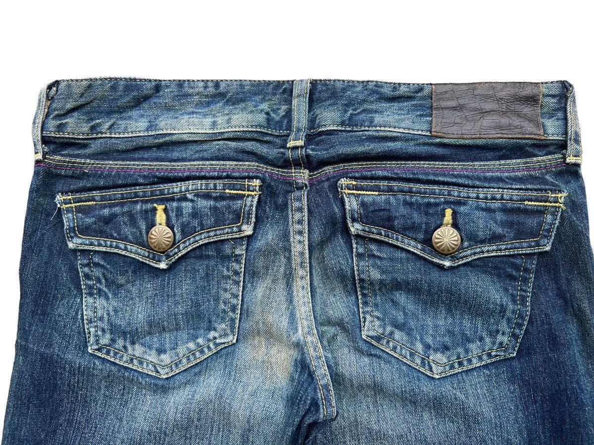 Japanese Brand Flare Sly Japanese Distressed Low Rise Denim Jeans 31x30 Size 31" - 8 Thumbnail