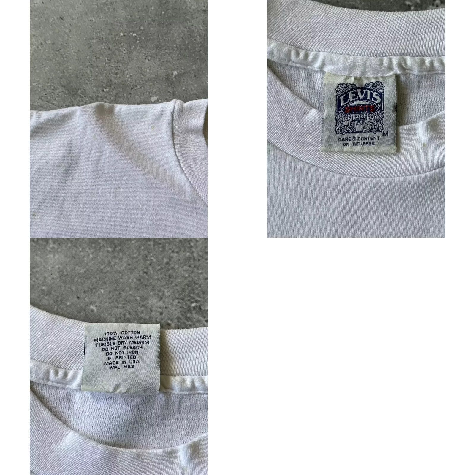 Levi's VINTAGE Levi's T-Shirt Men M White Graphic Print Crew Neck Short Sleeve 90s Size US M / EU 48-50 / 2 - 8 Thumbnail