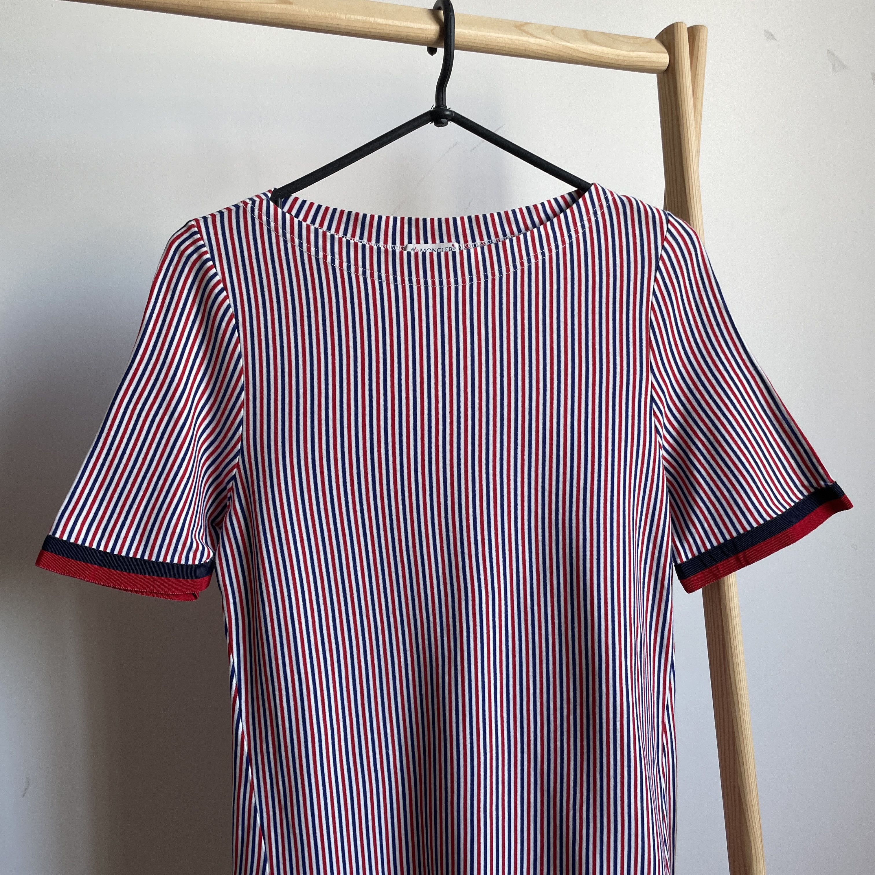 Moncler Moncler Womens Cotton Stiped Short Sleeve Tunic T-Shirt Size L / US 10 / IT 46 - 3 Thumbnail