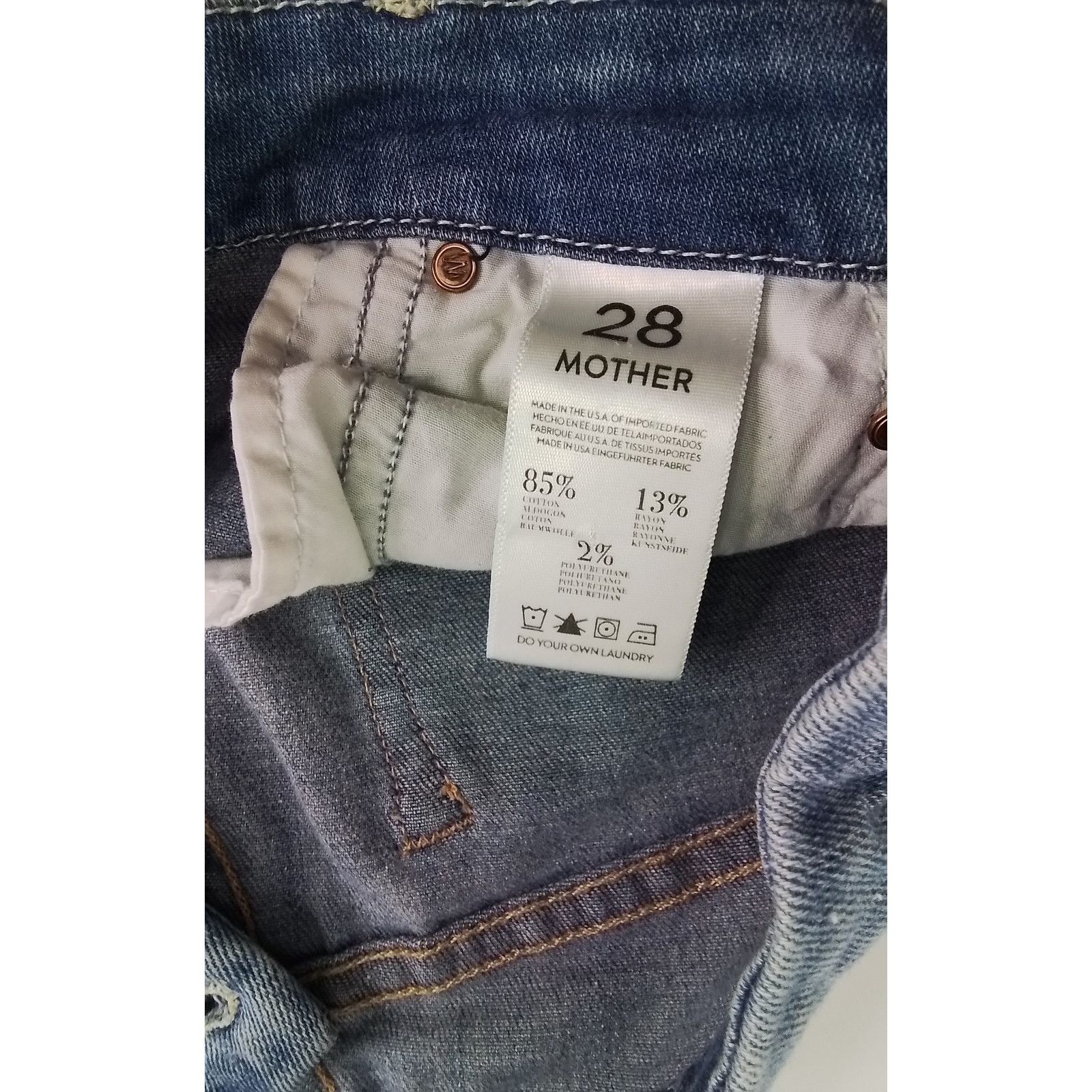 MOTHER Mother Denim Jeans The Looker Women's 28 Skinny Light Wash Size 28" / US 6 / IT 42 - 7 Thumbnail