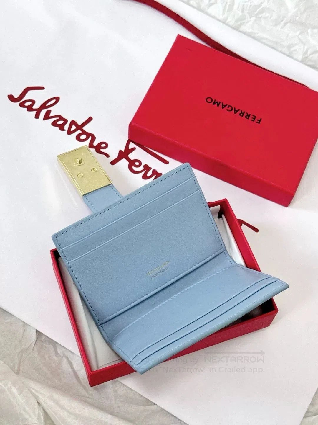 Salvatore Ferragamo Ferragamo Hug Gancino Buckle Card Case. Size ONE SIZE - 3 Thumbnail
