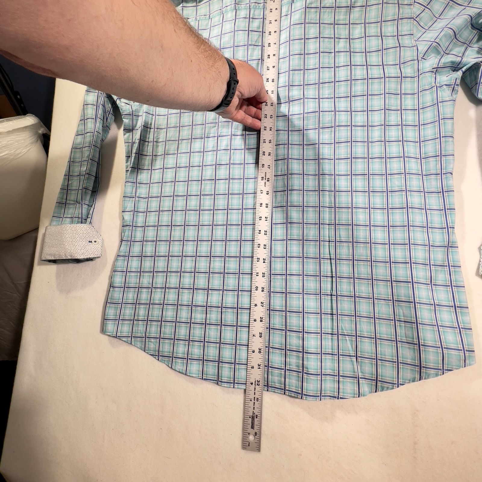 BUGATCHI Bugatchi Uomo Button Shirt XXL ** Shaped Fit ** Flex Cuffs Size US XXL / EU 58 / 5 - 7 Thumbnail