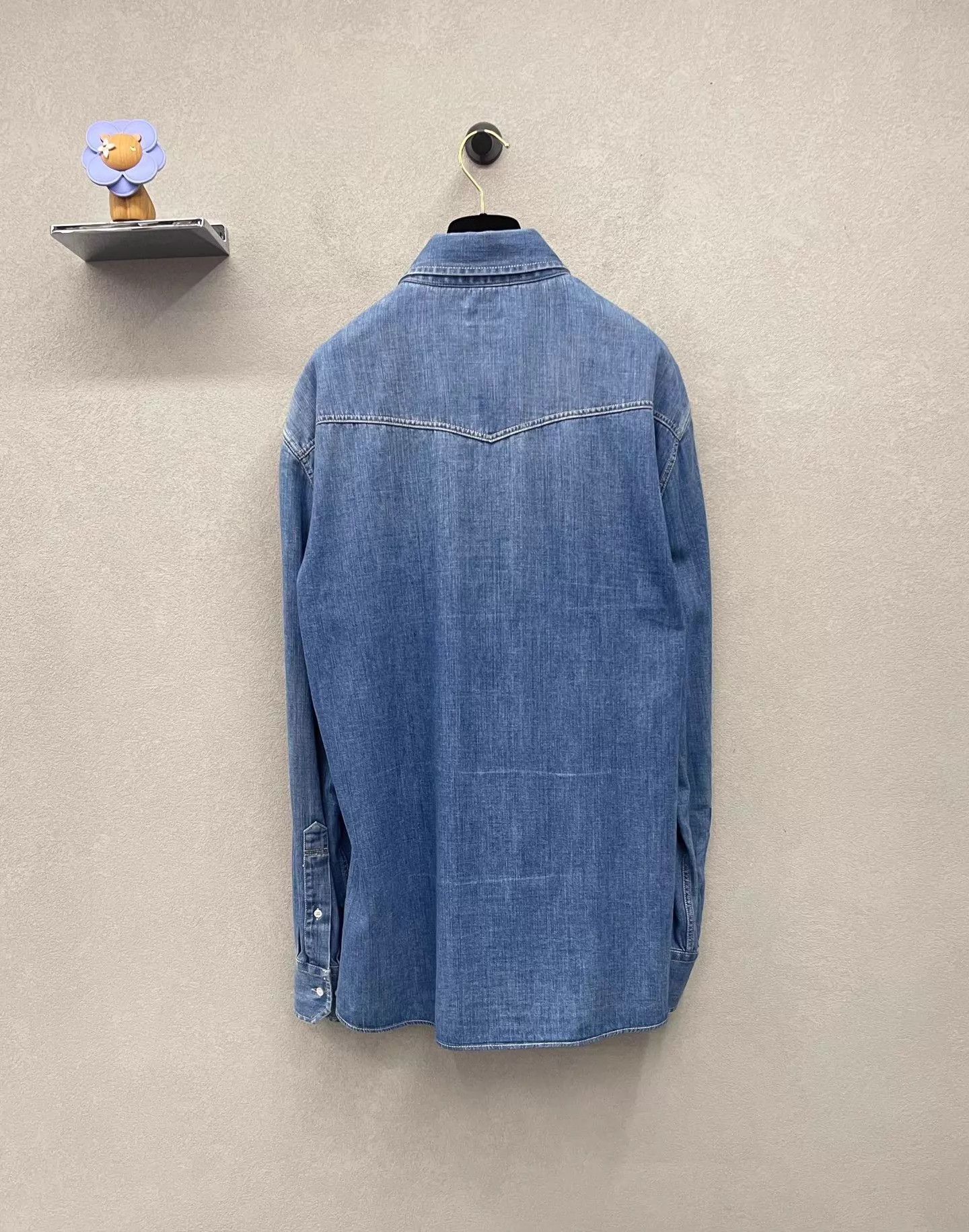Brunello Cucinelli BC Blue Pocket LS Shirt XL (Bust 112) Casual Retro Size US XL / EU 56 / 4 - 2 Thumbnail