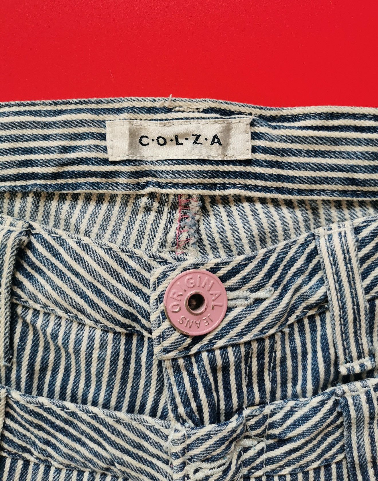 Kapital Colza Japan Hickory Patch Print Double Waist Jeans Size US 30 / EU 46 - 9 Thumbnail