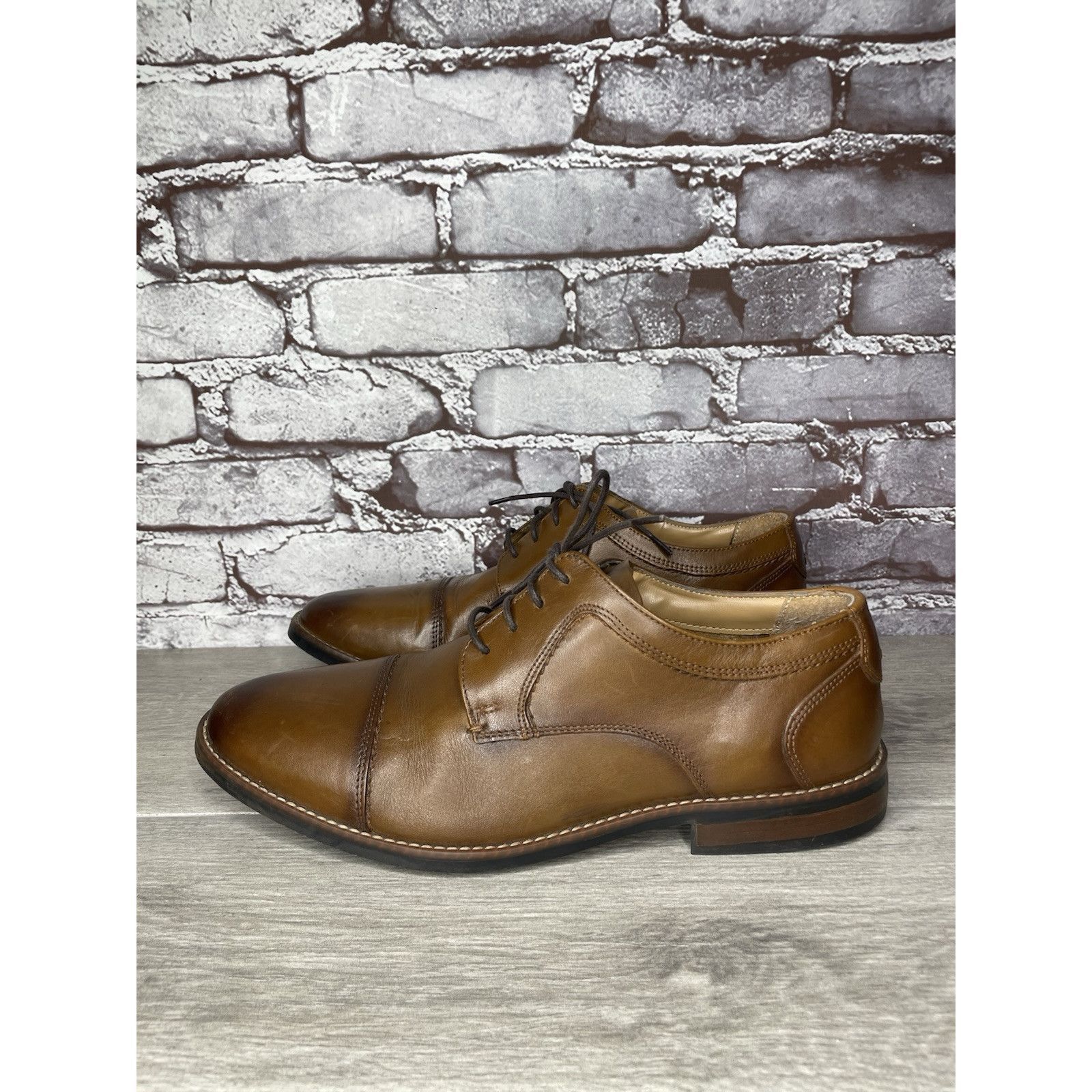 Nunn Bush Nunn Bush Mens Brown Cap Toe Comfort Gel Lace Up Shoes Size Size US 10.5 / EU 43-44 - 13 Thumbnail