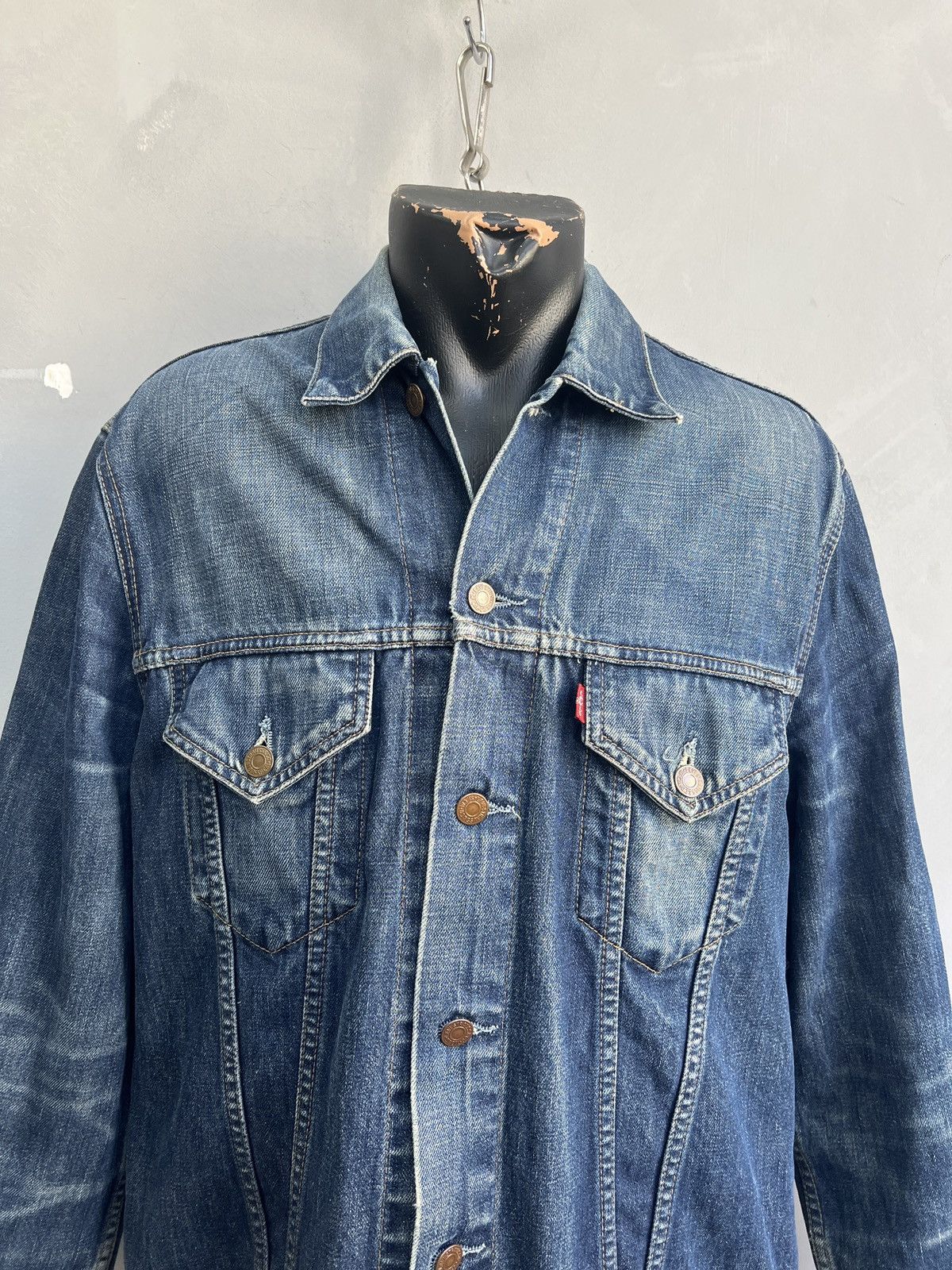 Levi's Levis Denim 90s trucker Jacket Blue Vintage y2k Size US XL / EU 56 / 4 - 2 Thumbnail