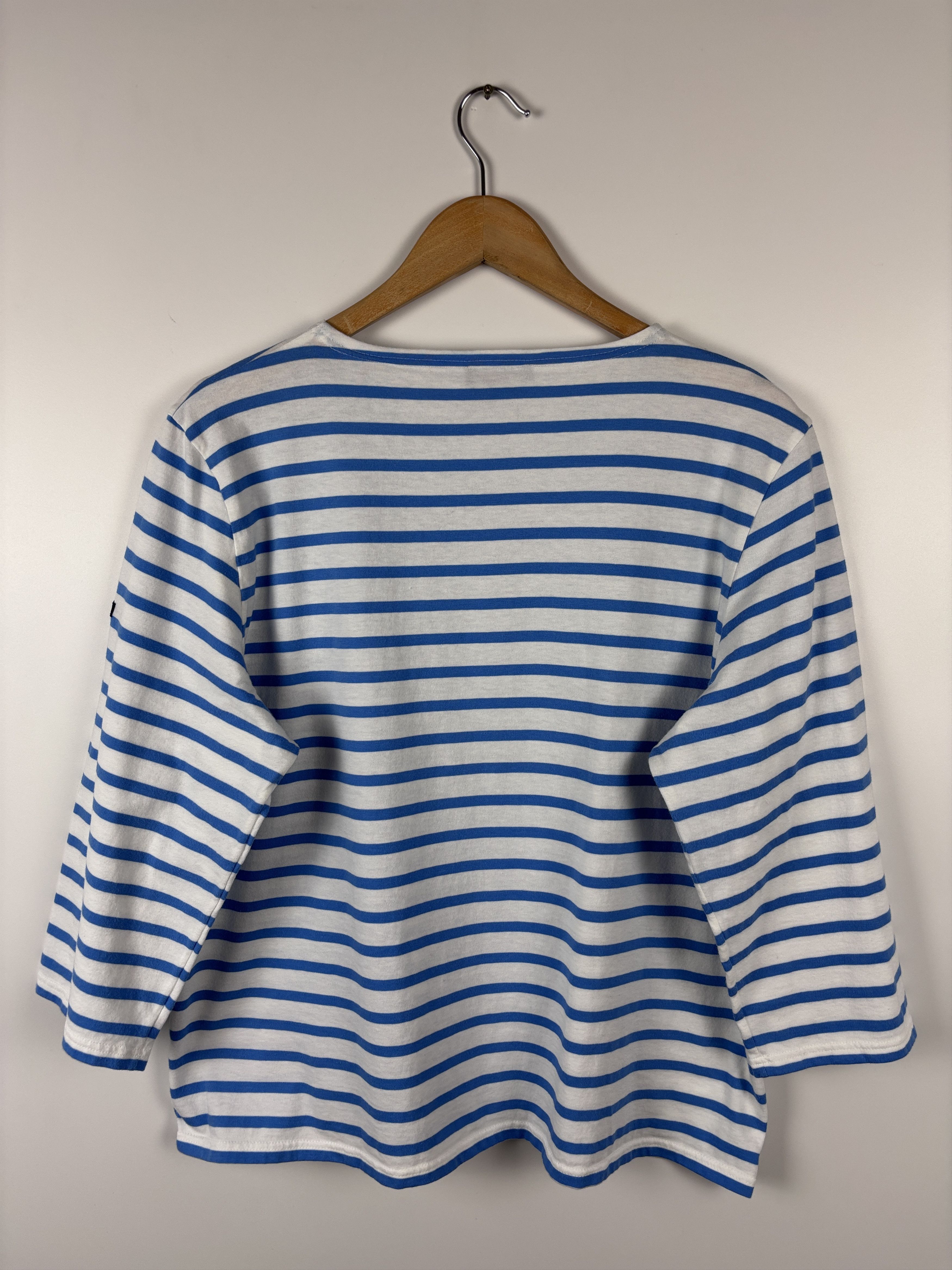 Saint James Saint James Striped 3/4 Sleeve Top Shirt White Blue S US 18 Size XXL / US 16-18 / IT 52-54 - 8 Thumbnail
