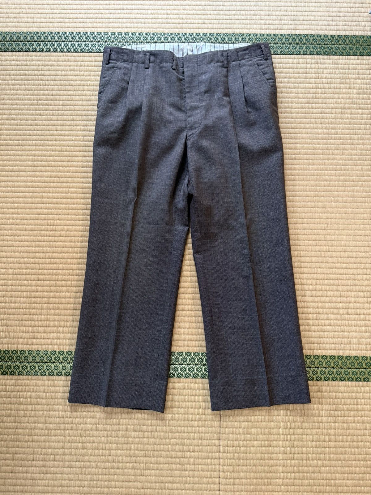Other Spring&Summer Vintage Japanese Charcoal Blue Wool Slacks Size US 36 / EU 52 - 1 Thumbnail