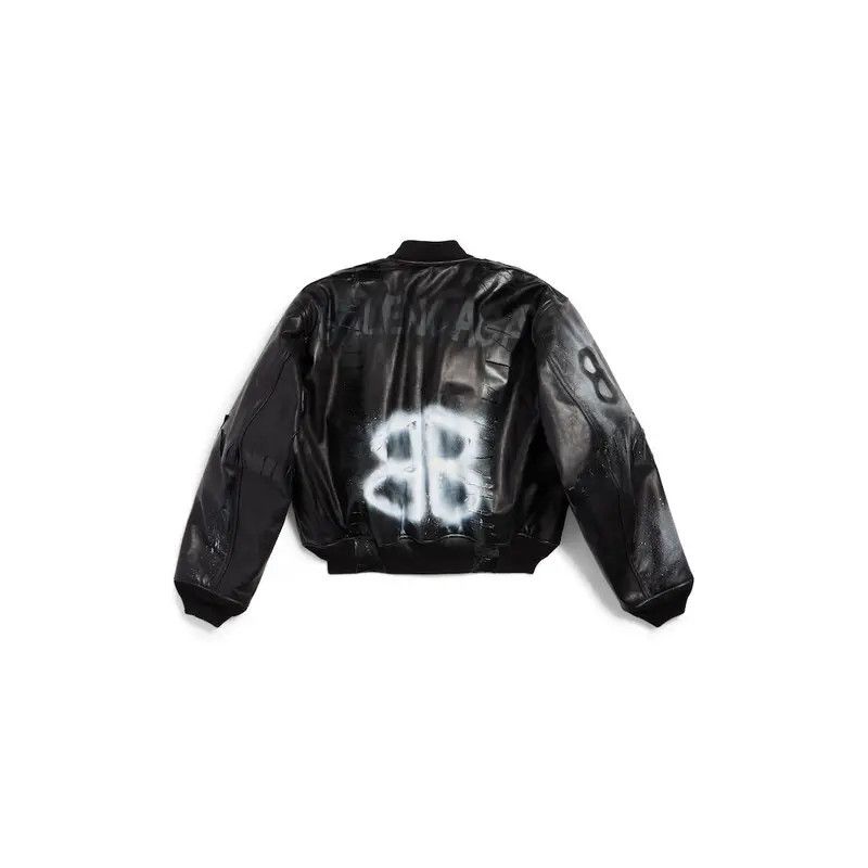 Balenciaga o1s1wg110426 Bomber Jacket in Black Size US L / EU 52-54 / 3 - 6 Thumbnail