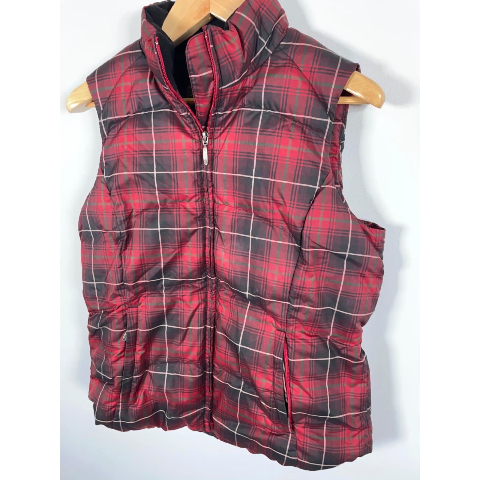 Eddie Bauer Eddie Bauer Vest Puffer Jacket Women's Medium Red Shadow Plaid Full Zip Down Insulated Casual All Seasons Size M / US 6-8 / IT 42-44 - 7 Thumbnail