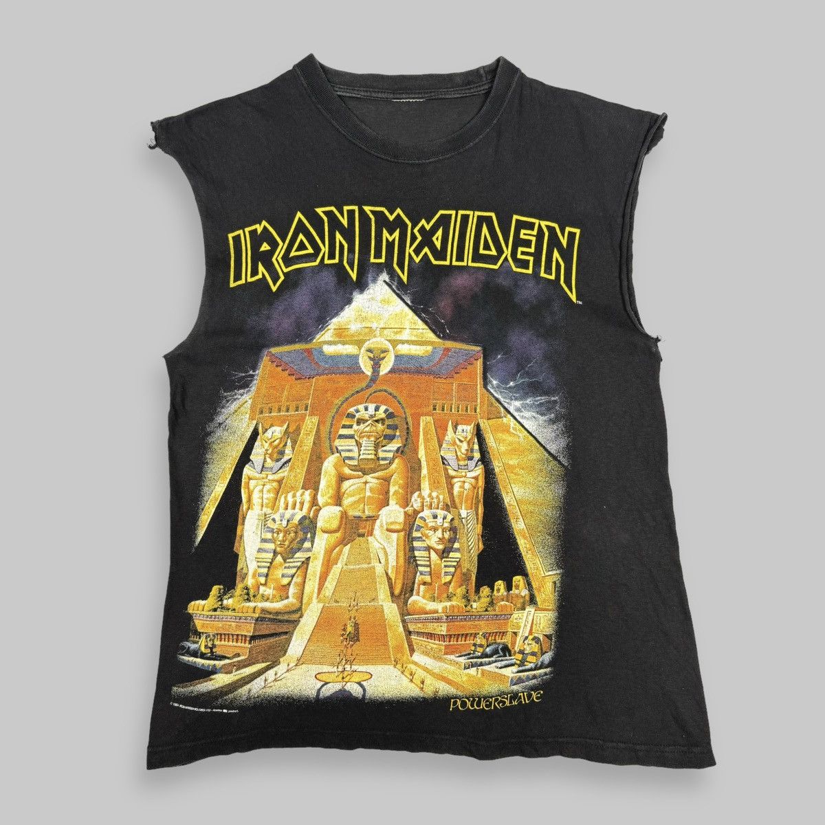 Vintage 1984 Iron Maiden 'Powerslave' Sleeveless T Shirt, image size:1200x1200