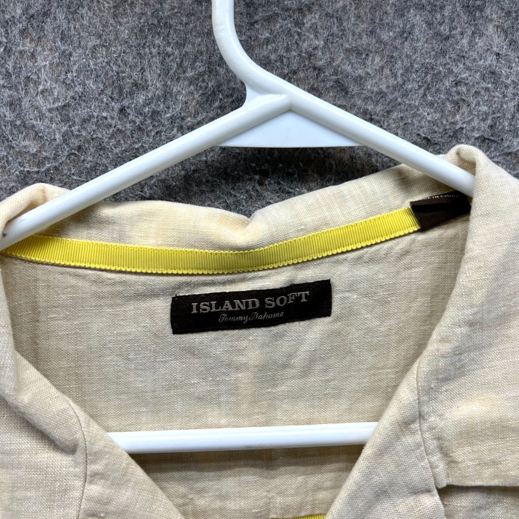Tommy Bahama VINTAGE Tommy Bahama Shirt Mens XL Yellow Linen Island Silk Preppy Blank Classic Bleach Size US XL / EU 56 / 4 - 5 Thumbnail